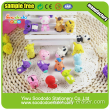 Animal Group shaped eraser Stationery sets ,Rubber eraser